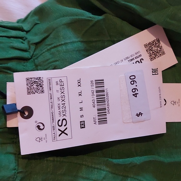 Zara pants, NWT, XS, Linen Blend - Picture 3 of 4